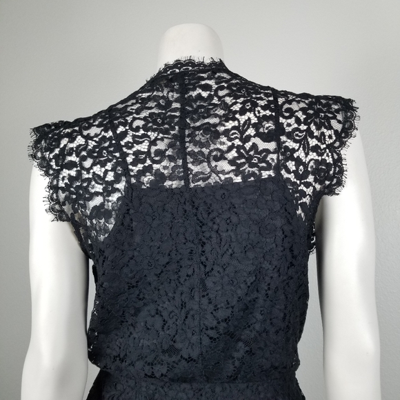 Balenciaga 2009 Black Lace Knee Length Dress Size 38 - Picture 6 of 12